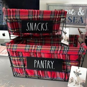 Rae Dunn  Plaid Baskets